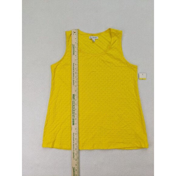 Kim Rogers Women's Tank Top SIze Medium Yellow Textured FLAWS - Picture 6 of 12